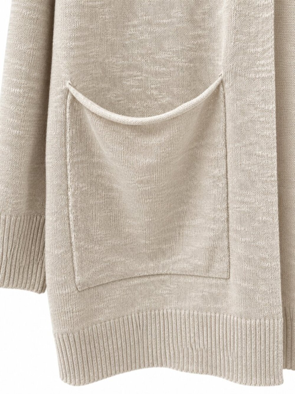 Eileen Fisher Organic Linen Cotton Open Front Cardigan Fall Sweater (Size S) - Picture 6 of 7